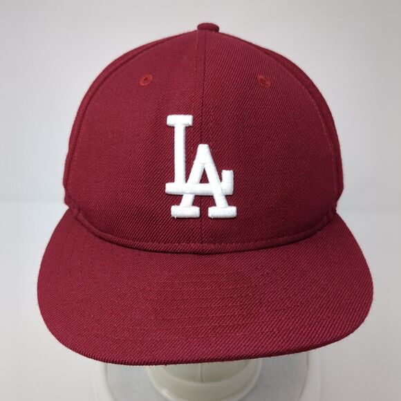 New Era 9Fifty LA Los Angeles Dodgers Snapback Hat Red OSFA MLB Embroidered Logo - Picture 2 of 10